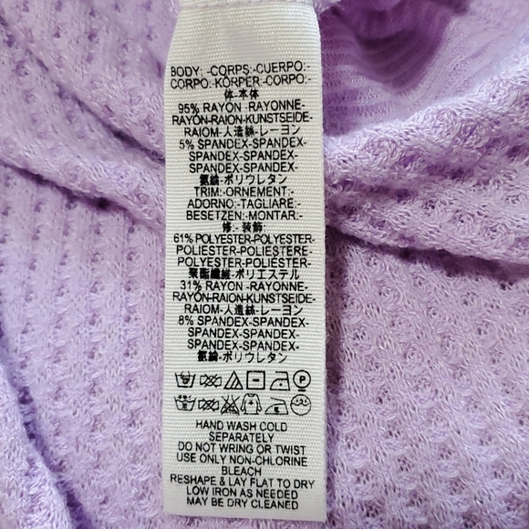 Free People Catalina thermal top lavender long sleeves. Medium - Picture 5 of 5
